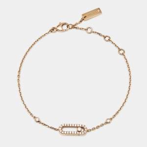 Pre Owned Messika Move Uno Pavé Diamonds 18k Rose Gold Bracelet