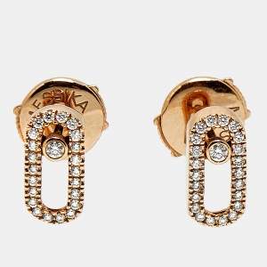 مملوكة مسبقًا أقراط ميسيكا موف أونو ألماس ذهب وردي عيار 18