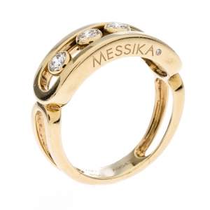 Messika Move Diamond 18k Yellow Gold Ring Size 52