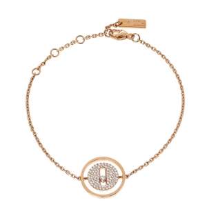 Messika Lucky Move Pave Diamond 18K Rose Gold Chain Link Bracelet