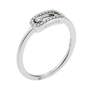 Messika Move Uno Pave Diamond 18K White Gold Ring Size 52
