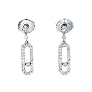 Messika Move Uno Stud Diamond 18K White Gold Earrings 