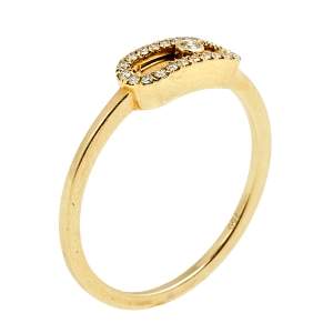 Messika Move Uno Diamond 18K Yellow Gold Ring Size 52