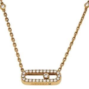 Messika Move Uno Pave Diamonds 18k Yellow Gold Chain Necklace
