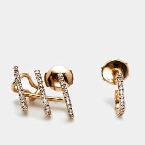 Messika Multi Creoles Gatsby Diamond 18k Rose Gold Earrings