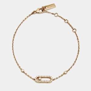 Messika Move Uno Pave Diamond 18K Rose Gold Bracelet
