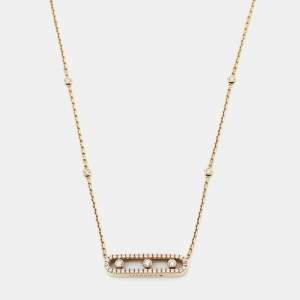 Messika Baby Move Pavé Diamond 18k Yellow Gold Necklace