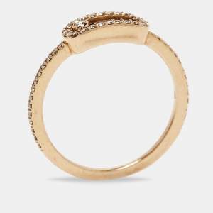 Messika Move Uno Pave Diamond 18k Rose Gold Ring Size 50
