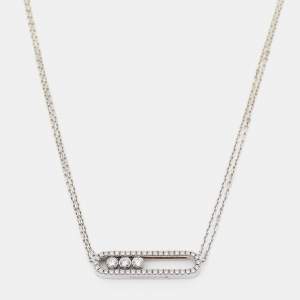 Messika Move Pavé Diamond 18k White Gold Necklace