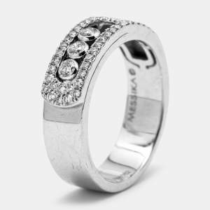 Messika Move Noa Diamond Pave 18k White Gold Ring Size 53