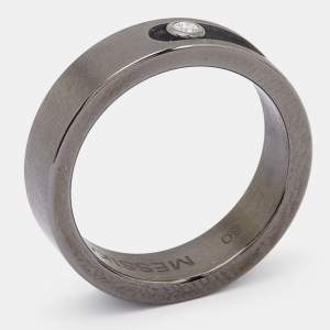 Messika Move Diamond Titanium Graphite Band Ring Size 60