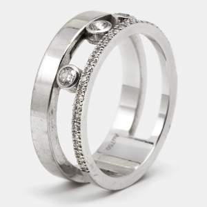 Messika Move Romane Diamonds 18k White Gold Ring Size 53