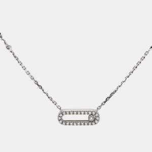 Messika Move Uno Pave Diamonds 18k White Gold Necklace