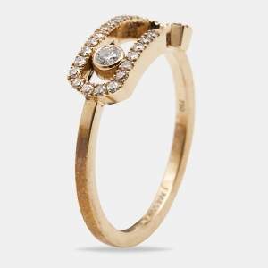 Messika by Gigi Hadid Move Addiction Pave Diamond 18K Rose Gold Ring Size 52