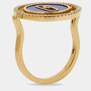 Messika Lucky Move Lapis Lazuli Diamond 18k Yellow Gold SM Ring Size 50