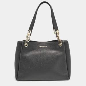 Michael Kors Black Leather Large Trisha Tote