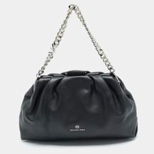 Pre Owned حقيبة كروس مايكل كورس نولا جلد أسود قابلة للتحويل