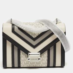 Pre Owned حقيبة كتف مايكل كورس ويتني وسط قماش مطلي متعدد الألوان وجلد صناعي