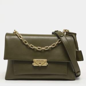 مملوكة مسبقًا Michael Kors Cece Large Olive Green Leather Shoulder Bag