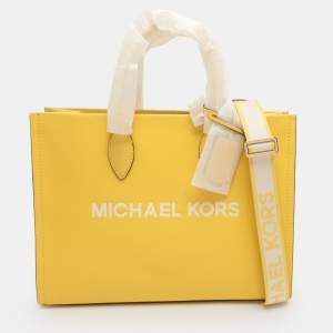 Pre Owned Michael Kors Mirella EW Medium Yellow Leather Tote