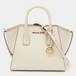 Pre Owned Michael Kors Cream Leather Small Avril Satchel