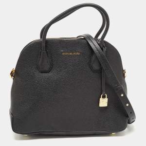 Pre Owned Michael Kors Black Leather Large Mercer Dome Satchel