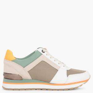 Michael Kors Beige Leather and Mesh Billie Trainer Sneakers Size EU 37
