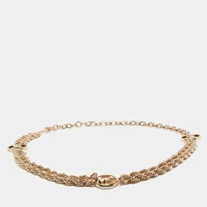 Michael Kors Gold Tone Logo Double Chain Belt