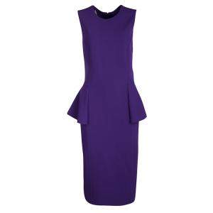 Michael Kors Grape Purple Wool Sleeveless Peplum Dress M