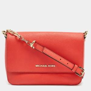 Pre Owned Michael Kors Red Leather Daniela Crossbody Bag
