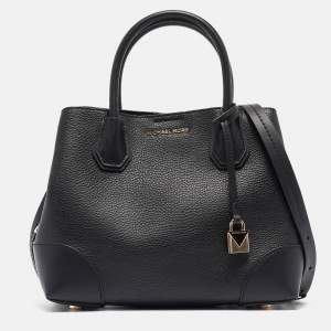 Pre Owned Michael Kors Black Leather Small Mercer Gallery Tote