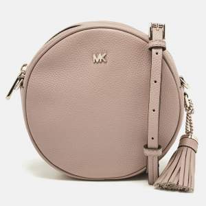 Michael Kors Beige Leather Round Crossbody Bag