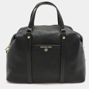 Michael Kors Black Leather Medium Beck Satchel