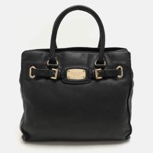 MICHAEL Michael Kors Black Leather Large Hamilton North South Tote