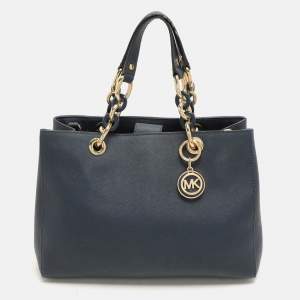 Michael Kors Blue Saffiano Leather Medium Cynthia Tote