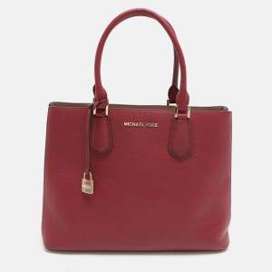 Pre Owned Michael Kors Burgundy Leather large Adele Tote
