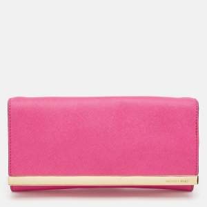 Michael Kors Fuchsia Leather Lana Clutch Bag