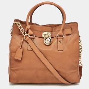 Michael Kors Brown Leather Large Hamilton North South Tote
