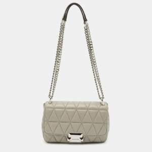 Michael Kors Grey Leather Small Sloan Crossbody Bag