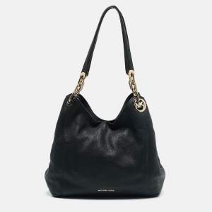 Michael Kors Black Leather Large Lillie Shoulder Bag
