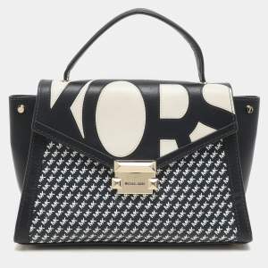 Michael Kors Admiral/Optic Leather Medium Graphic Logo Whitney Top Handle Bag