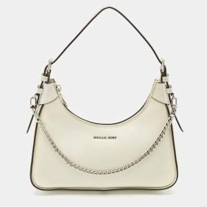 Michael Kors White Leather Wilma Shoulder Bag