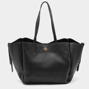 Michael Kors Black Leather Open Tote