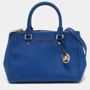 Michael Kors Blue Leather Medium Sutton Tote