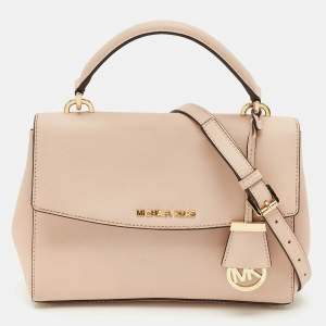 Michael Kors Pink Leather Small Ava Top Handle Bag