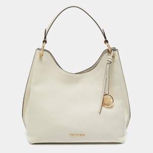 Pre Owned Michael Kors Off White Leather Large Joan Shoulder Bag