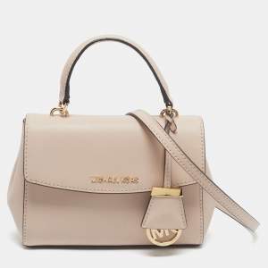 Pre Owned Michael Kors Light Pink Leather Mini Ava Top Handle Bag