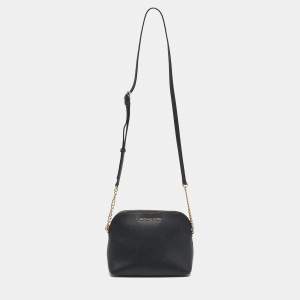 Pre Owned Michael Kors Black Leather Cindy Crossbody Bag