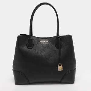 Pre Owned Michael Kors Black Leather Large Mercer Gallery Tote
