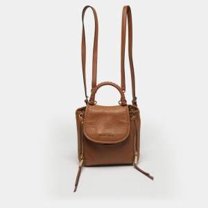 Pre Owned Michael Kors Brown Leather Extra Small Viv Backpack